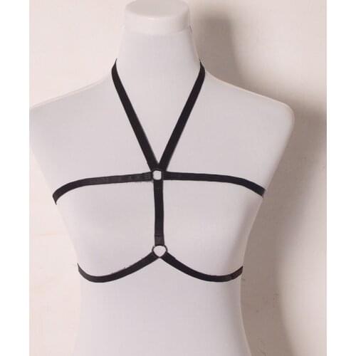 Black Geometry Harajuku Gothic Cage Bra Harness Sexy lingerie Handmade Exotic Apparel body summer style Harness Cage Bra