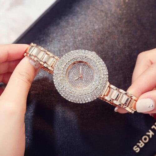 Hot Sale Luxury Stainless Steel Crystal Watches Women Fashion Rhinestone Watch Ladies Charming Casual Clock Orologio Donna