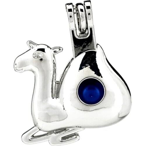 K835 5pcs/lot Silver Alloy Cute Alpaca Animal Beads Cage Pendant Fairytale Party Essential Oil Diffuser