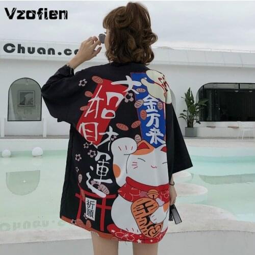 Japanese Kimono Yukata SunProof Clothing Loose Cardigan Harajuku Shirts Summer Women Outerwear Beach Travel Thin Blouses