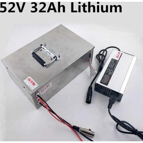 14S 52V 30AH 32Ah lithium ion battery pack with BMS for electric motorcycle golf cart energy storage power supply +charger