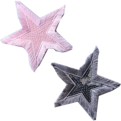 Cartoon Decorative Patch Stars sequins icon Embroidered Applique Patches For DIY Iron on Badges on clothes Stickers on backpack