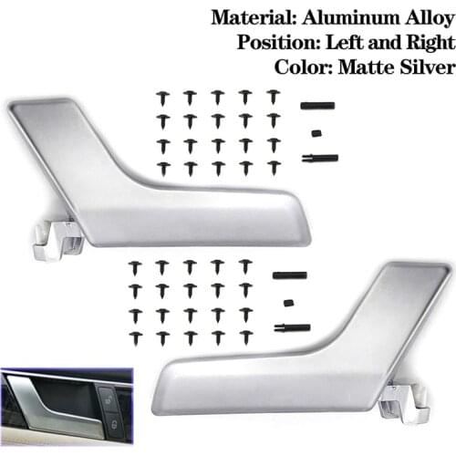 Interior Door Handle Repair Kit Left and Right for Mercedes-Benz X204 GLK-Class W204 C-Class Aluminum Alloy Matte Silver
