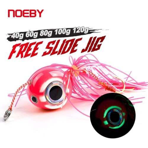 Noeby Kabura Jig Fishing Lure 40g 60g 80g 100g 120g Jig Head Tai Rubber Saltwater Skirt for Snapper Sea Boat Jig Fishing Bait