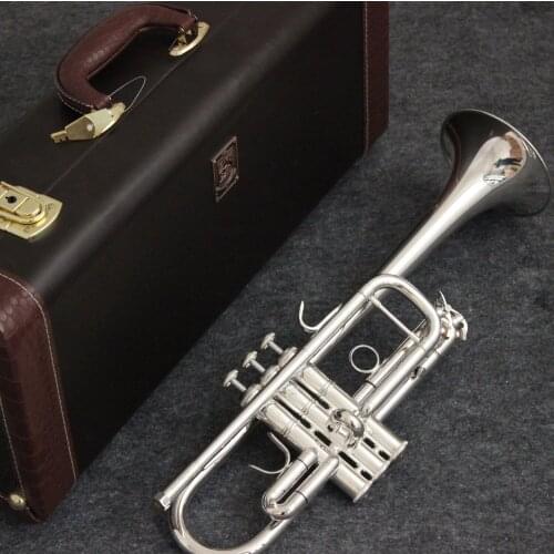 New MFC C Trumpet AB-190S Silver Plated Music Instruments Profesional Trumpets C Tone Mouthpiece Accessories Included Case