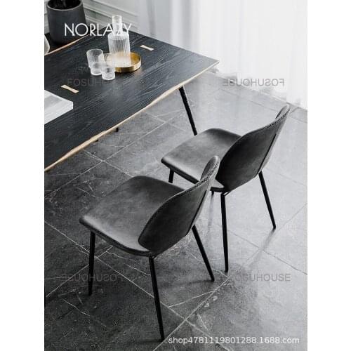 Dining Chair Modern Back Banquet Chair Study Iron Table Chair Hotel Chair Italian Home Soft Bag Stool Armchair