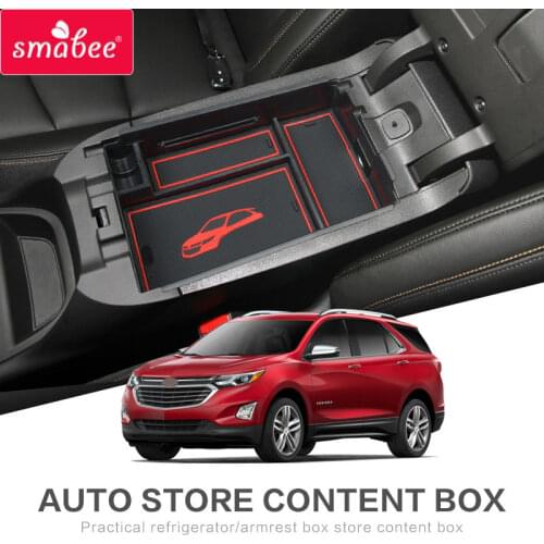 Smabee Car Armrest Box for Chevrolet Equinox 3 2017 2018 2019 MK3 Holden Stowing Tidying Organizer Accessories Coin storage