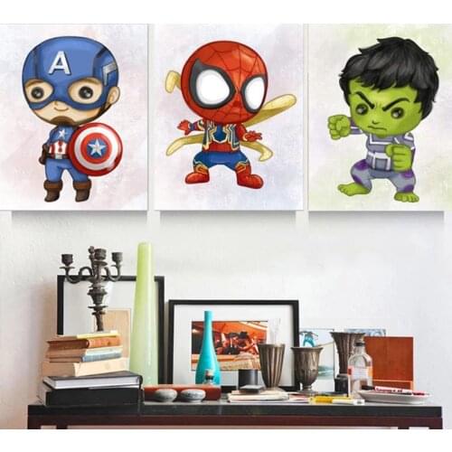 Marvel Superhero Canvas Painting Print Avengers Posters and Prints Art Wall Nordic Canvas Birthday Gift Boys Bedroom Home Decor