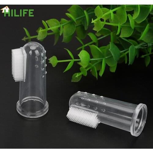 Dog Cat Bad Breath Tartar Teeth Care Pets Puppy Cleaning Supplies Super Soft Teddy Dog Brush Pet Finger Toothbrush Silicone