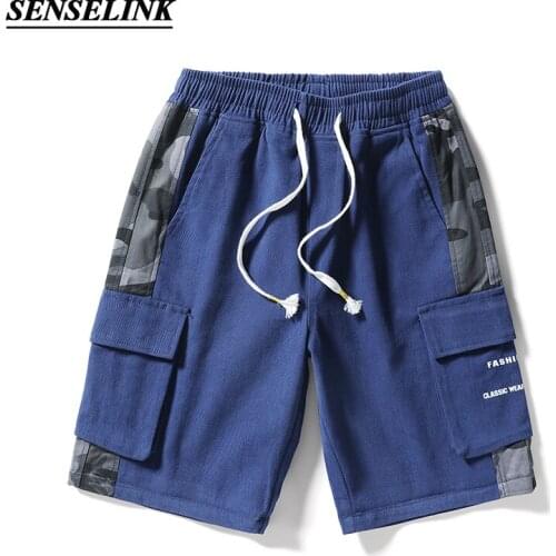 SENSELINK 2021 New Summer Multi-Pocket Shorts Men Casual Fashion Loose Elastic Waist Beach Pants Big Size M-8Xl Men Shorts