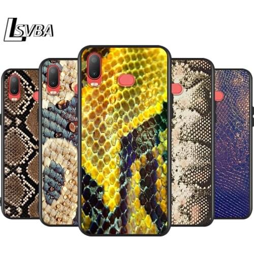 Silicone Cover Snake Skin Art for Samsung Galaxy A9 A8 Star A7 A6 A5 A3 Plus 2018 2017 2016 Black Phone Case