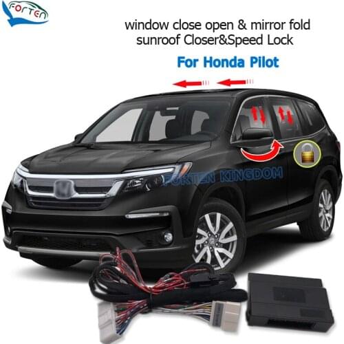Forten Kingdom Car Side Mirror Folder Folding Spread Kit+ Window Closer+Sunroof Closer+Speed Lock For Honda Pilot