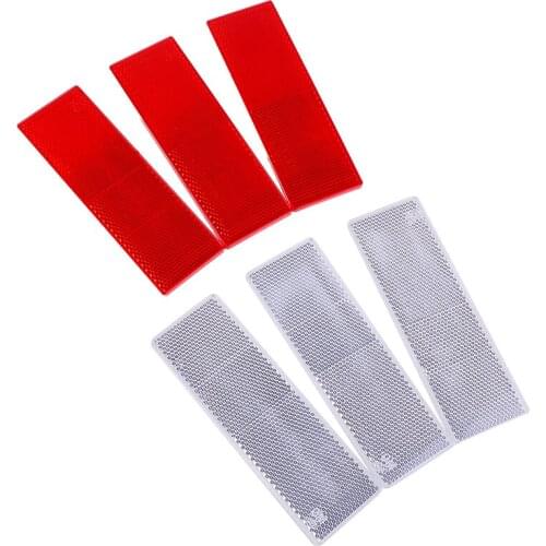 NEW 2pc Car Plastic Reflective Reflector Workplace Safety Night Safety Warning Sticker Tape Safurance Bike Truck Trailer