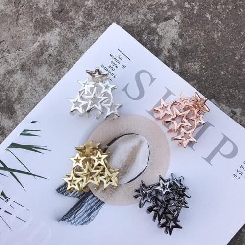 Charms Stars Hair Claws Clips for Women Stylish Hairgrip Metal Hair Clips Ladies Hair Ornaments Hair Accessories Headdress