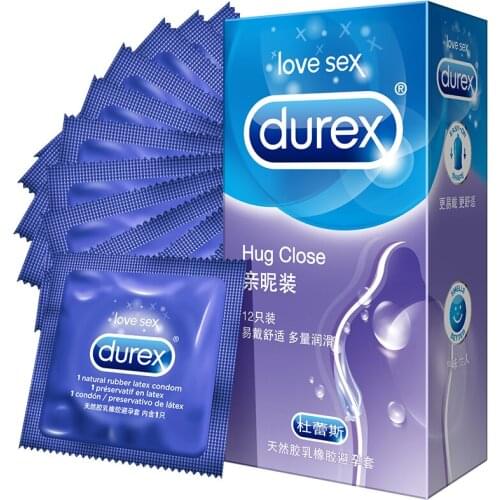 Durex Condom 120pcs/Pack Hug Close Ultra Thin Condom for Men Natural Latex Lubricated Penis Sleeve Intimate Goods Adult Sexy Toy