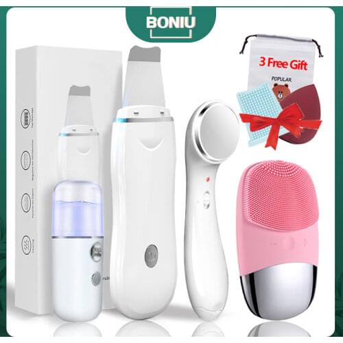 Ultrasonic Skin Scrubber Facial Pore Cleaner Machine Blackhead Remover Face Cleansing Brush Cleaner Facial Massager Skin Care