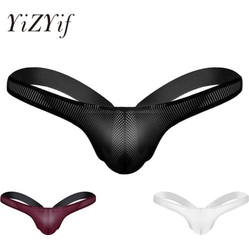 YiZYiF Men Sexy mankini thongs sheer mesh Men panties g string jockstrap gay Men fetish underwear micro thong For Men Sexy Wear
