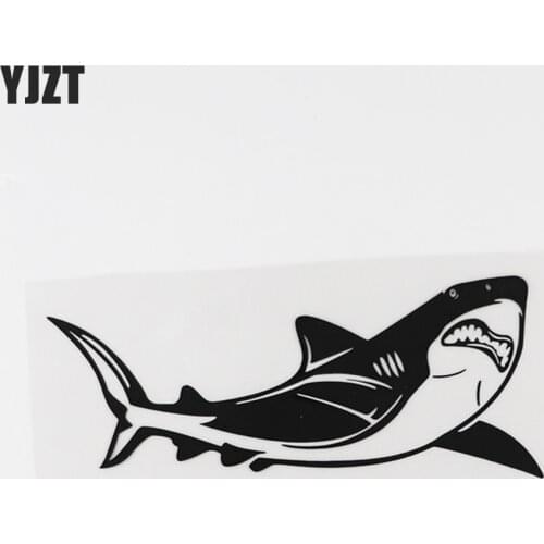 YJZT 16.3CM×6.8CM Amusing Marine Animal Shark Vinyl Car Stickers Decal 13D-1066