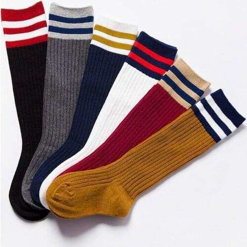 1 Pair Stockings Baby Girl Kids Children Spring Autumn Striped Winter Leg Warmer Knee Pad High Sport Tights Toddlers Clothes