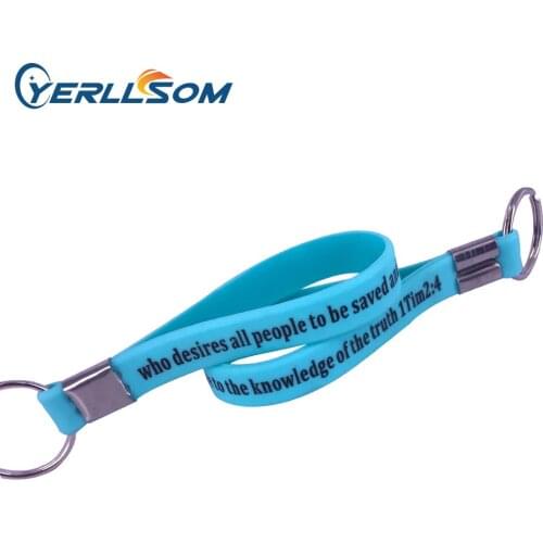 100PCS/lot Free shipping customized print silicone keychain for promotional gifts YS19071102