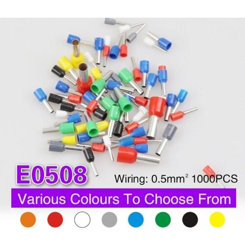 1000PCS E0508 Wire Connector Terminator Crimp Connector Conector Eletrico Terminais Tubular Terminale Cable Terminales Set