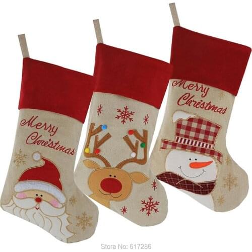 30 units / batch of Christmas socks and Santa Claus Snowman reindeer pattern