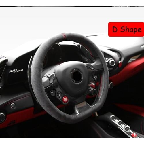 38cm Suede Cow Leather Car Steering Wheel Cover Hollow pattern for BMW E90 F01 F06 F10 F15 F16 F20 F21 F25 F26 F30 F32 F82