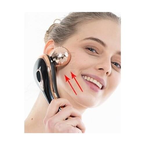 3D facial massager face vibration slimming V face instrument EMS double ball roller massage instrument face lifting tensioning f