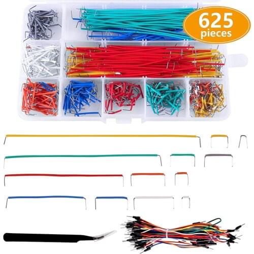 625 Pieces Jumper Wire Kit, 560pcs Preformed Breadboard Jumper Wire 14 Lengths Assorted + 62 pcs Solderless Flexible Breadboard