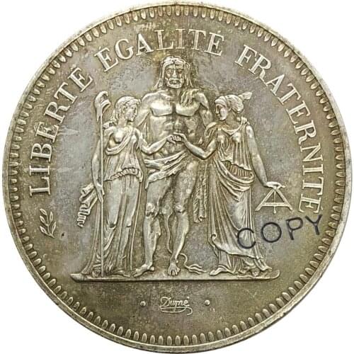Aliexpress france 1975 France 50 Francs Letter Edge Cupronickel Plated Silver Copy Coin