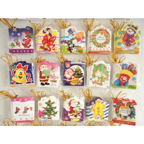 ANGRLY 50pcs/bag Christmas Wishing Card Pendant Christmas Wish Card Christmas Tree Ornaments Christmas Decorations for Home