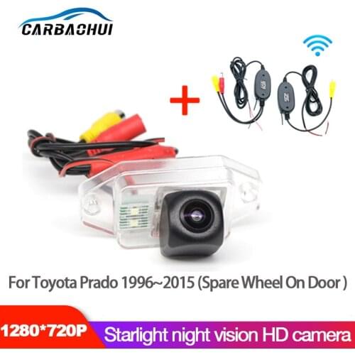 Car wireless Rear View Camera For Toyota Prado 1996~2015 (Spare Wheel On Door ) Night Vision Waterproof high quality HD CCD