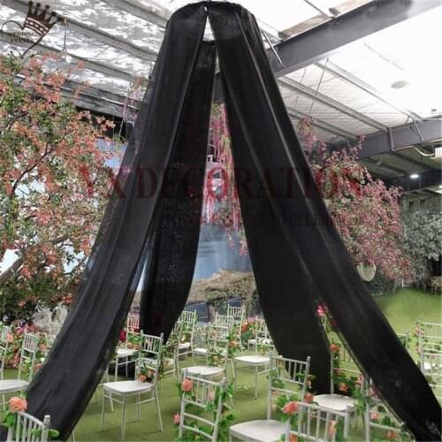 White Black 12pcs New Design Chiffon Ceiling Drapery Roof Canopy Fabric Draping For Wedding Event Decoration