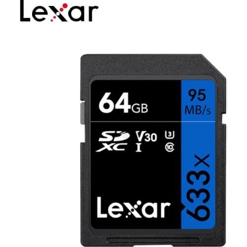 Lexar Memory SD Card 32GB 633X U3 Class10 128GB UHS-I C10 64GB Carte SD 256GB 1667X cartao de memoria Flash Card for Camera