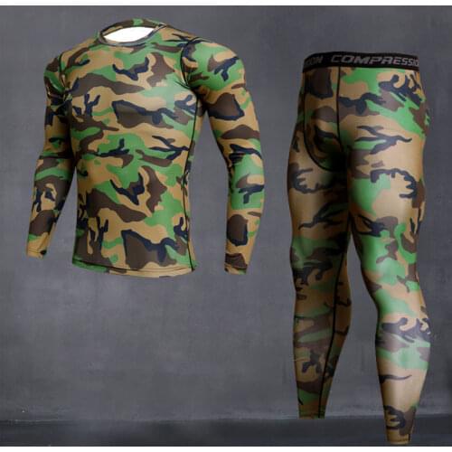 Compression sports suit 4xl tights for t-shirts Mens fitness set thermal underwear mens running suit brand 2019 MMA rash guard