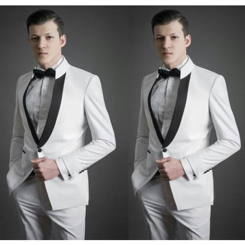Italian Men Suits for Wedding Men Suits with Pants White Costume Homme Bridegroom Blazer 2Piece Terno Masculino Traje Hombre