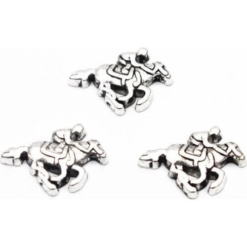 Hot Sale 10pcs/lot Silver Horse Riding Floating Charms For Living Glass Floating Lockets Bracelet DIY Jewelry Making