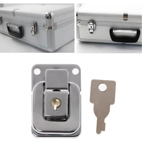 Metal Jewelry Box Lock Suitcase Buckles Toggle Hasp Latch Catch Clasp With Key