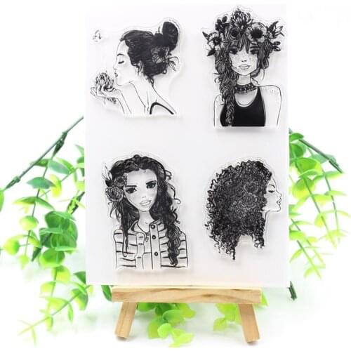 Fashion Girl Transparent Clear Silicone Stamps for DIY Scrapbooking/Card Making/Kids Crafts Fun Decoration Supplies 544