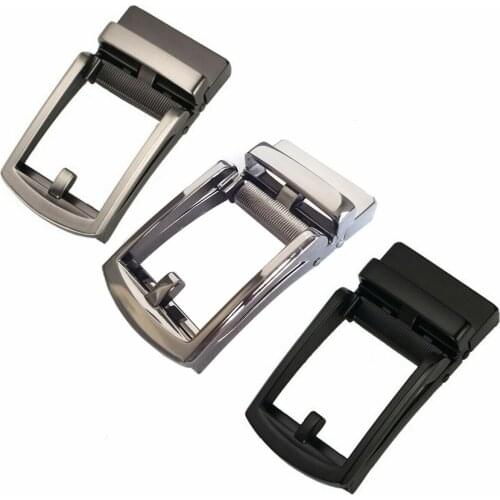 Mens Automatic Slide Buckle Replacements Metal Ratchet Leather Belt Buckles