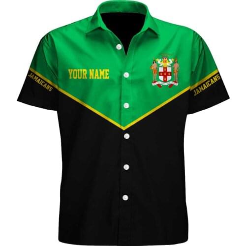 Hawaii Shirt Hawaiian beach Summer Jamaicans Customize your name Printed 3d Mens Shirt Harajuku Tee hip hop shirts 1