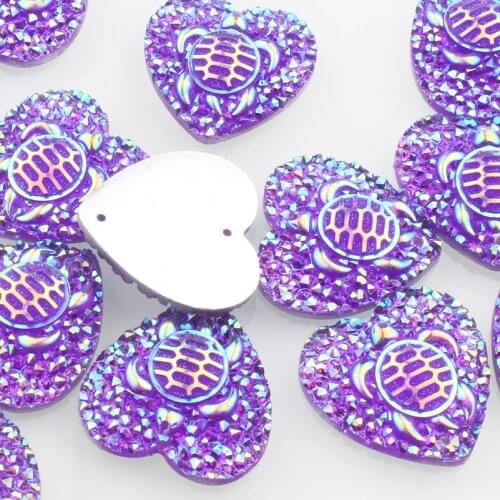 Native Resin Cabochon 25mm Серьга РемеслоTaidian Beads Work Heart Shape 10pcs/lot Beadwork Braclet Jewelry Design