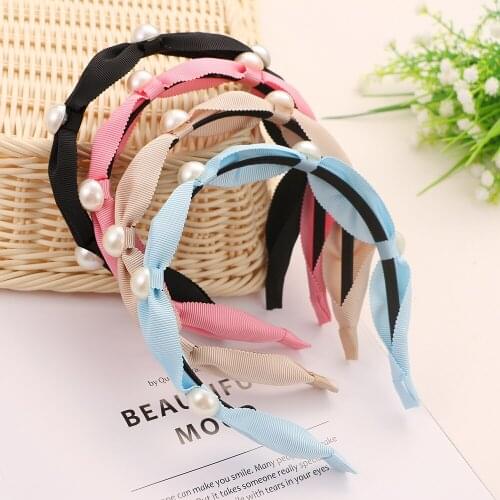 2021 New Women Elegant Pearls Hairbands Sweet Headband Hair Bundle Lady Hair Hoops Fashion Accessories