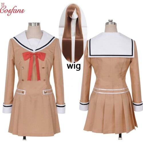 NEW Japanese Anime Dream OYAMA Kasumi HANAZONO Cosplay Costume Girls High School Uniform Halloween Carnival Outfit set and wigs