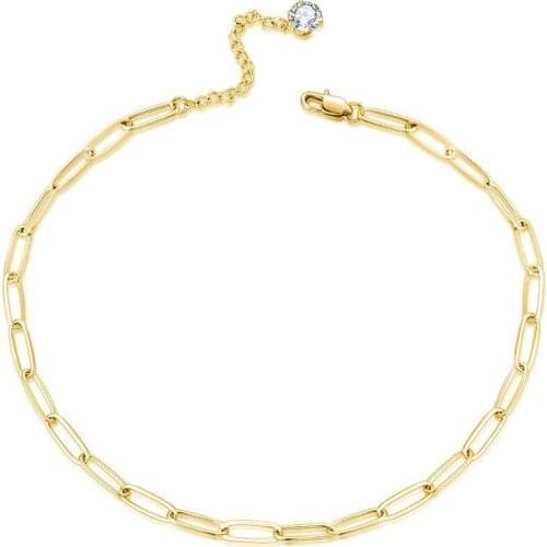 Wholesale Jewelry -- 41 cm x 5 mm Stainless steel Clip Gold Chain Necklaces for Women Fashion Jewlery