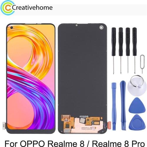 Original Super AMOLED Material LCD Screen and Digitizer Full Assembly for OPPO Realme 8 / Realme 8 Pro, RMX3085 / RMX3081