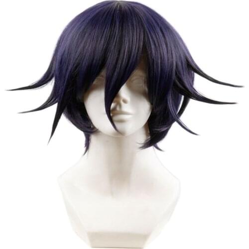 Danganronpa V3: Killing Harmony Ouma Kokichi Short Wig Cosplay Costume Dangan Ronpa Synthetic Hair Halloween Party Wigs
