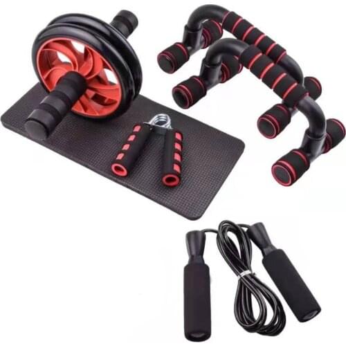 Abdominal Wheel Ab Roller Set Resistance Bands Push Up Stand Bar Home Exercise Bodybuilding Muscle Training Fitness Equipment