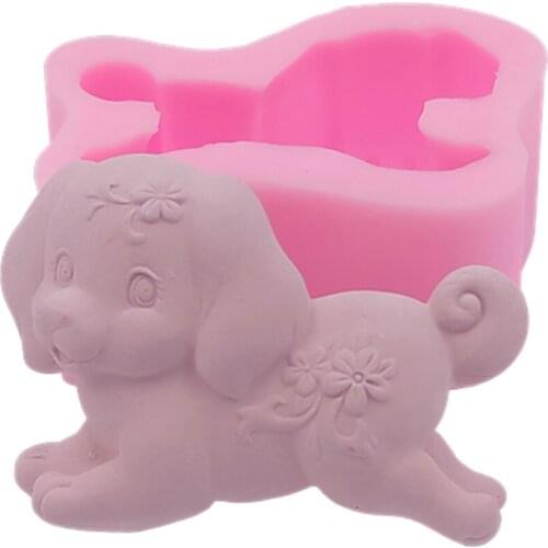 Dog DIY Silicone Soap Mould 3D Dog Chocolate Mousse Cake Mold Silicone Mold Decorating Gypsum Plaster Resin Crafts Molds