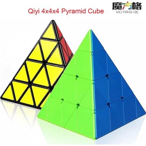 Qiyi 4x4x4 Pyramid Speed Cube MoFangGe 4x4 Puzzle Cube Pyramid Magic Cube Education Toys For Children IQ Game Cubo